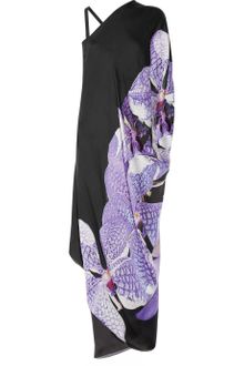 Roberto Cavalli Asymmetric Printed Silkchiffon Gown - Lyst