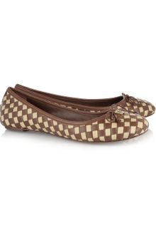 Tory Burch Prescot Woven Leather and Canvas Ballet Flats - Lyst
