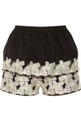  Floral Embroidered Chiffon Short