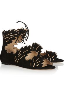 Charlotte Olympia Eden Cutout Suede Sandals - Lyst