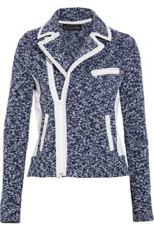 Rag & Bone Haver Leathertrimmed Marlknit Cotton Jacket - Lyst