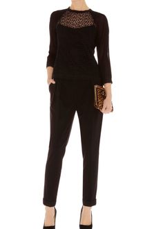 Karen Millen Long Sleeve Woven Broderie Top - Lyst