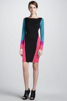 BCBGMAXAZRIA Fitted Colorblock Dress - Lyst