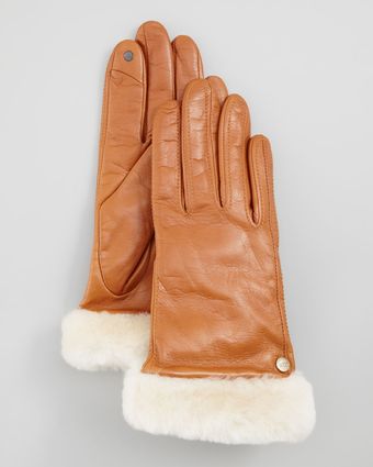 Ugg Classic Leather Smart Gloves - Lyst