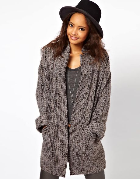 womens grey coatigan