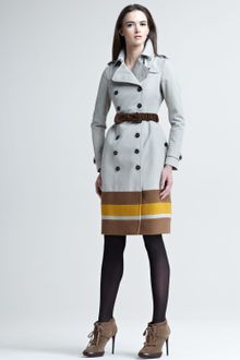 Burberry Prorsum Stripehem Cotton Trenchcoat - Lyst