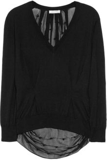 Nina Ricci Cashmereblend and Silkchiffon Sweater - Lyst