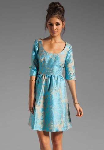 Tracy Reese Metallic Jacquard 34 Frock Dress - Lyst