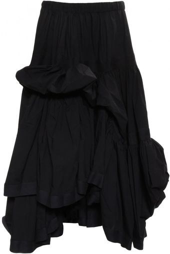 Y-3 Poplin Multi Tiered Skirt Black - Lyst