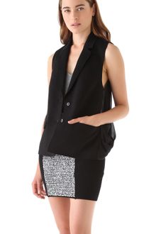 Alexander Wang Sheer Back Wool Vest - Lyst