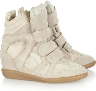 Isabel Marant Bekkett Suede and Leather Hightop Wedge Sneakers - Lyst