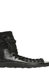 Kris Van Assche Back Zip Lace Up Calfskin Sandals