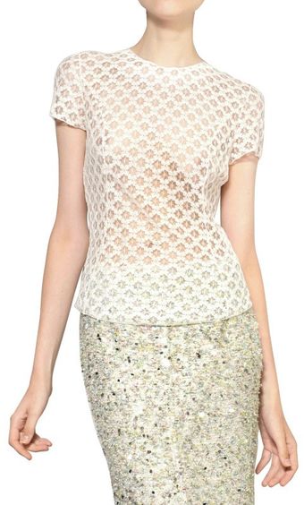 Nina Ricci Cotton Dentelle Lace Top - Lyst