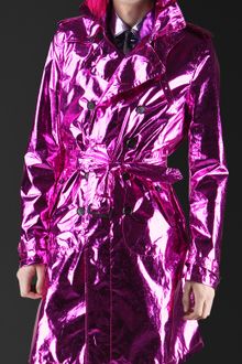 Burberry Prorsum Metallic Silk Trench Coat - Lyst