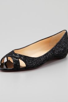 Christian Louboutin Croisette Glitter Flat - Lyst