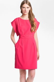 Eliza J Drape Sleeve Sash Belt Dress - Lyst
