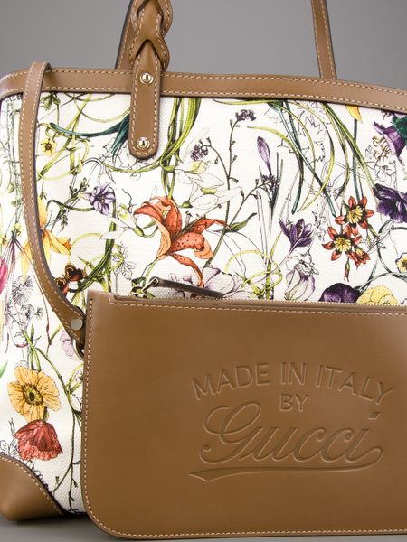 Gucci Floral Tote Bag in Floral | Lyst