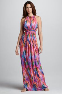 Matthew Williamson Escape Tieback Halter Cover-up Maxi Dress - Lyst