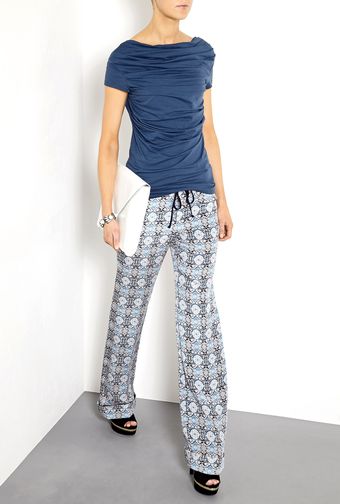 Farhi By Nicole Farhi Denim Erna Cotton Sheer Drape Top - Lyst