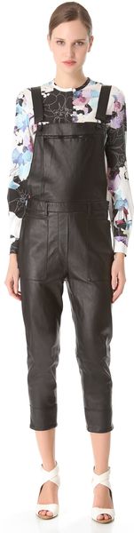 3.1 Phillip Lim Leather Overalls - Lyst