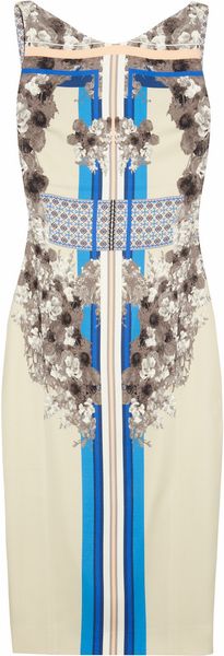Antonio Berardi Printed Stretch Crepe Dress - Lyst