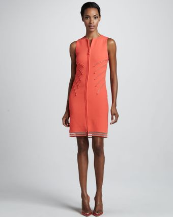 Chado Ralph Rucci Zip-Front Wool Crepe Dress - Lyst