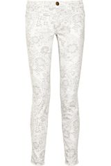 Current/Elliott Printed Skinny Cropped  Jeans