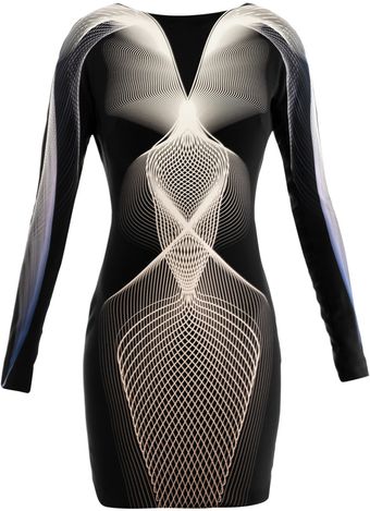 Dion Lee Linear-Print Backless Dress - Lyst