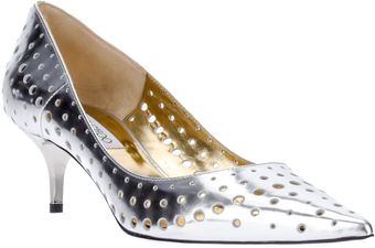 Jimmy Choo Perforated Metallic Shoe - Lyst