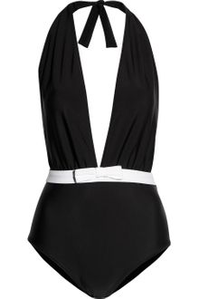 Miu Miu Bowembellished Halterneck Swimsuit - Lyst
