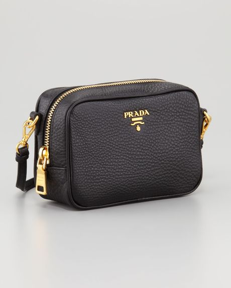 Prada Mini Ziptop Crossbody Bag in Black