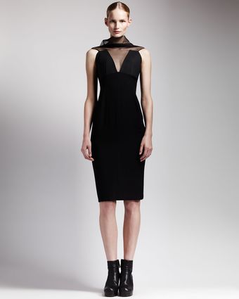 Rick Owens Sheerneck Backzip Dress - Lyst
