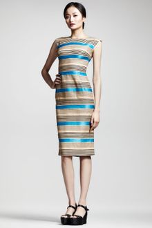 Dolce & Gabbana Striped Cap Sleeve Dress - Lyst