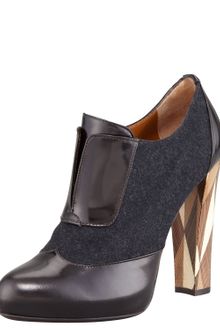 Fendi Wuthering Heights Wool Leathertrim Bootie - Lyst