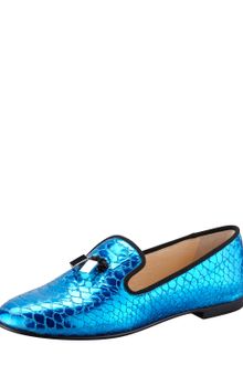 Giuseppe Zanotti Snakeprint Smoking Slipper Bl - Lyst