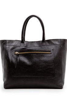 Mango Pocket Leather Tote - Lyst