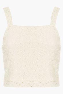 Topshop Crop Lace Tank - Lyst
