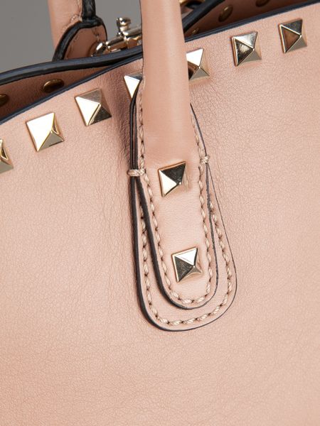 Valentino Studded Tote Bag in Beige (pink) | Lyst