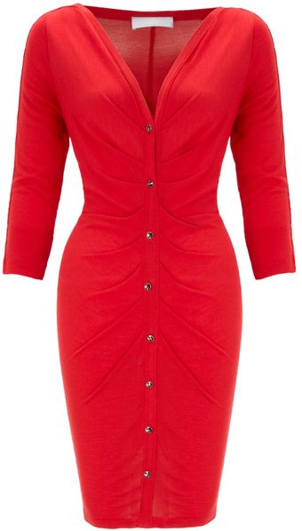 Azzaro Ruched Silk Dress - Lyst
