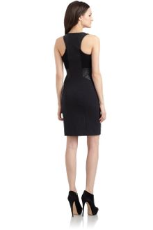 Cut 25 By Yigal Azrouel Ponte Knit Leather Dress - Lyst