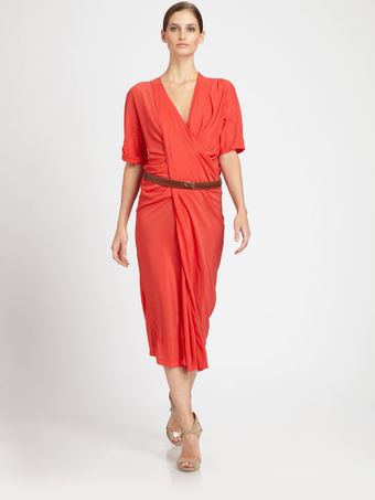 Donna Karan New York Belted Dress - Lyst