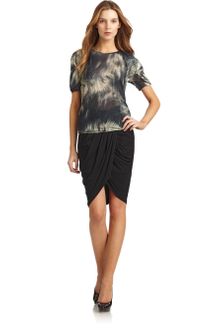 Doo. Ri Abstract Print Draped Sleeve Top - Lyst
