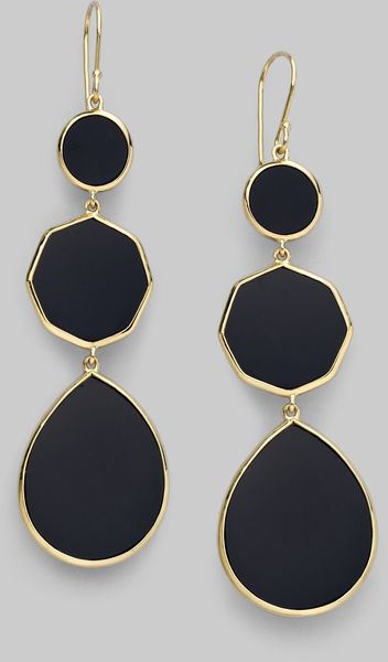 Ippolita Onyx 18k Gold Three Tier Gelato Earrings in Gold - Lyst