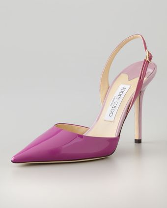 Jimmy Choo Volt Patent Pointed Slingback - Lyst