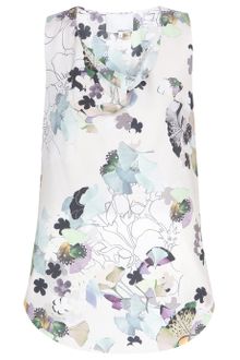 3.1 Phillip Lim Floral Drape Neck Tank - Lyst