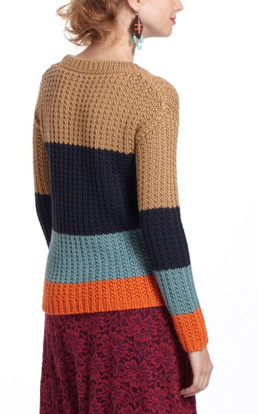 Anthropologie Olaf Colorblocked Sweater in Brown (blue motif) Lyst