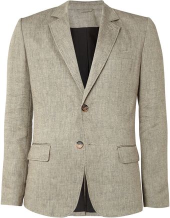 A.P.C. Sand Woven linen and Wool blend Suit Jacket - Lyst