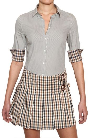 Aquascutum Techno Poplin Stretch Striped Shirt - Lyst
