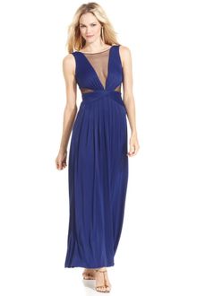 BCBGMAXAZRIA Sleeveless Pleated Cutout Gown - Lyst