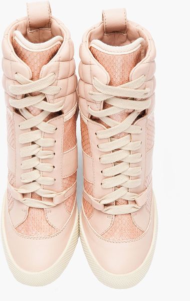 wedge snakeskin sneakers